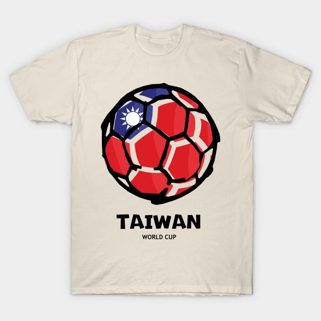 Football Country Flag Taiwan Republic of China T-Shirt by KewaleeTee